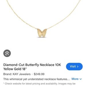 Kay jeweler butterfly 10k gold necklace